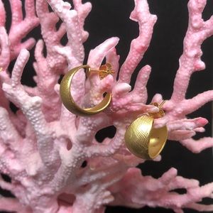 Vintage set of two Gold Tone Hoop Earrings